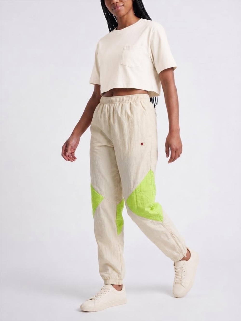 Champion Vintage Y2K Windbreaker Neon Colorblock Zip Leg Pants‎ blokecore